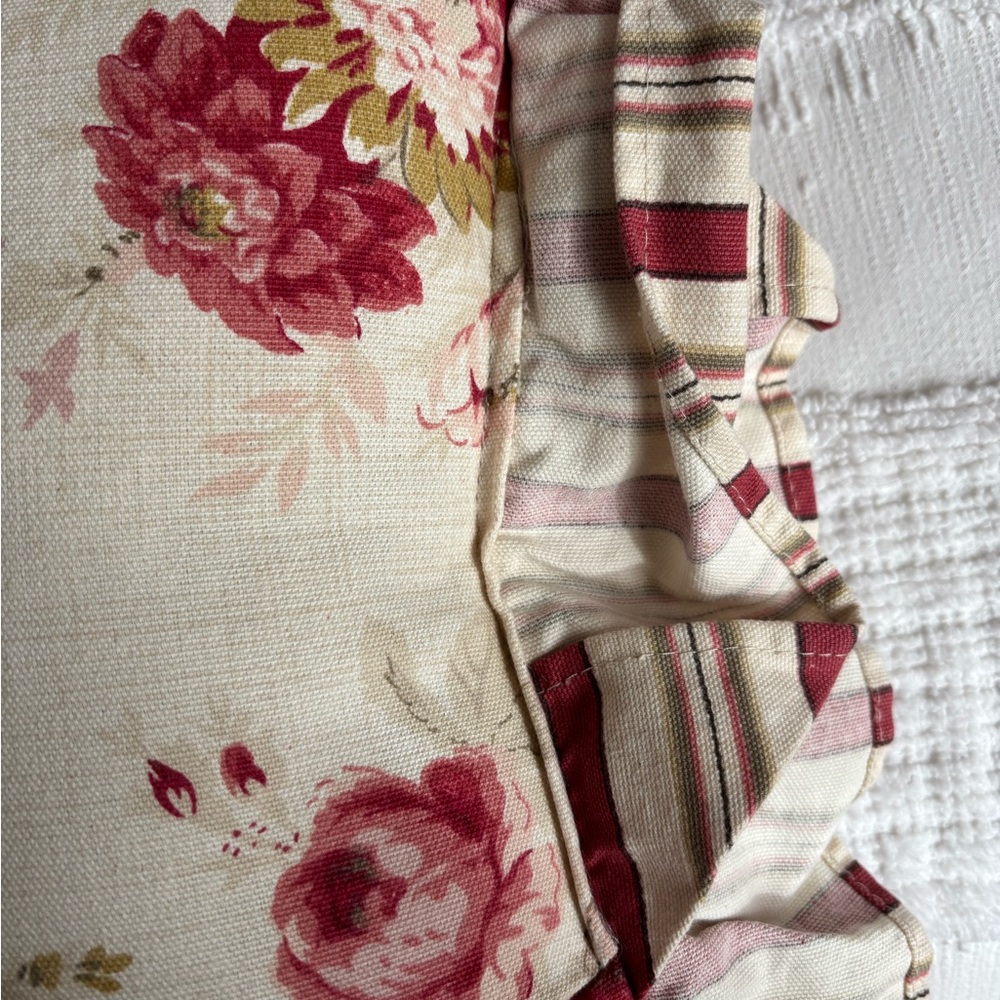 Waverly Floral Ruffled Throw Pillow - Picture 5 of 7